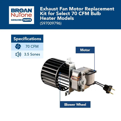 Replacement Fan Blower Assembly For Bulb Heaters With Motor Blade And Bracket 70 CFM 120 Volt 0.9 Amp 60 Hz Fits Models 162G-L And 164EGJK DIY Friendly Fix, showing motor and blower wheel.