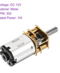 12V 300RPM Micro DC Gearbox Motor With One Hundred To One Gear Reduction 10mm Output Shaft Metal Housing