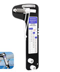 Sailboat Rigging Tension Gauge With Hands Free Clamp On Design For Solo Rigging, black PT-2 gauge with tension scale