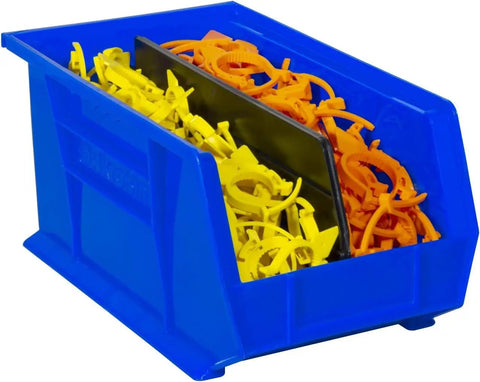 Stackable Plastic Storage Bins For Garage Pantry And Craft Organization 12 Pack Blue 15 By 8 By 7 Inches Space Saving