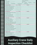 Rock Solid Auxiliary Crane Daily Inspection Checklist Log Book For Pre Operation Safety And Rigging Records with inspection fields.