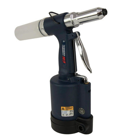 Kick Ass Pneumatic Pop Rivet Gun With Hydraulic Might sets steel rivets up to 3/16 inch for construction jobs.
