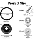 Universal Car Bumper Quick Release Kit dimensions with stainless steel screws, rubber O-ring washers, and bumper fasteners
