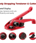 Heavy Duty Electric Strapping Machine And Hydraulic Crimping Tool Set, red poly strapping tensioner and cutter for easy packing.