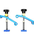 Heavy Duty T Track Clamps With Spring Nut Offer Adjustable Pressure Plate Slider For Woodworking And Metal Milling Tables Featuring 100mm Clamping Range, blue clamps with springs.