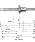 16mm Anti Backlash Ballscrew Kit for CNC Machines 400mm Long with 4mm Lead Includes Ball Screw Nut BK12 BF12 End Supports Diagram