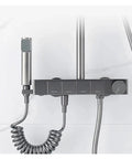 Plastic Bidet Sprayer Multi-Functional Handheld Faucet Toilet High Pressure Shower Self Cleaning Accessories(Silver) mounted with coiled hose.
