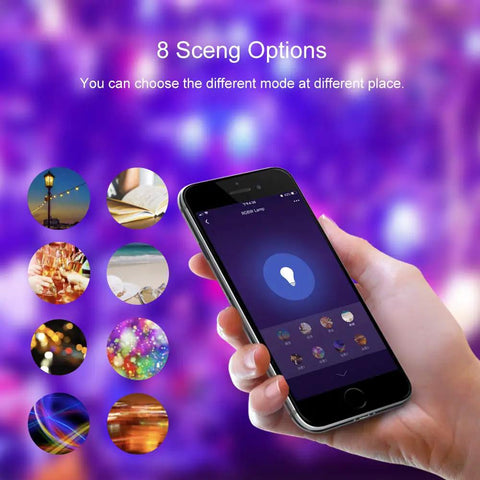 Smartphone app controlling Color Changing Smart Light Bulbs 4 Pack E12 Base 360 Lumen Dimmable LED 35W Equiv WiFi LED Bulbs