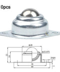 Heavy Duty Galvanized Steel Ball Wheel Casters Delivering Rock Solid Sixty Six Pound Capacity With Smooth 360 Degree Flex Swivel Action For Effortless Heavy Rolling On Shop Carts And Dollies, single caster with diagram