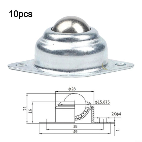 Heavy Duty Galvanized Steel Ball Wheel Casters Delivering Rock Solid Sixty Six Pound Capacity With Smooth 360 Degree Flex Swivel Action For Effortless Heavy Rolling On Shop Carts And Dollies, single caster with diagram