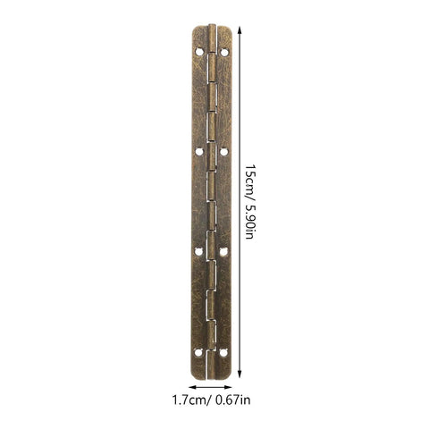 Six Piece Long Piano Hinge Set For Boxes And Jewelry Projects metal hinge, 15cm length, with measurements