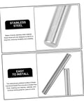 Close-up of 100 Pcs Stainless Steel Cylindrical Dowel Pins For Machinery, Automotive, And Electronics showing corrosion resistance.