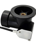 35 Inch Rock Solid Cable Driven Bath Waste, polished brass connector and black drain assembly for bathroom sinks.