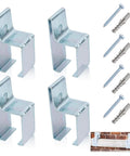 Heavy Duty Exterior Barn Door Hanger Brackets For Box Track System, Galvanized Steel Mounting Brackets, 4 Pack With Screws And Bolts