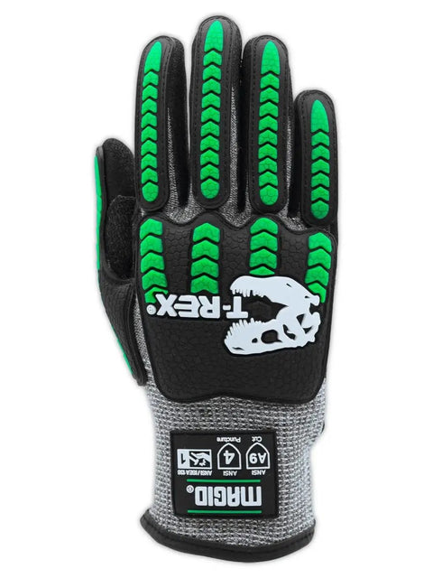 T Rex Flex Series ANSI A9 Knit Impact Glove With NitriX Palm For That Solid Dope Grip In Oily Jobs 13 Gauge Hyperon Shell Size 9