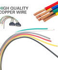2-Piece Plug-N-Play Throttle Body Pigtail Connector Kit For TPS Throttle Position Sensor Repair 6-Pin Wiring Harness Adapter OE 90980-11858 Replacement Black showing high-quality copper wires and multi-colored wiring harness.