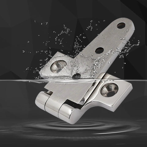 Laorde 316 stainless steel T-hinge, front view, marine-grade 4x2 in boat hatch hinge, 2-pack with screws