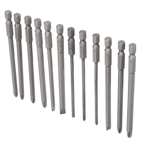 12 Pack Premium S2 Alloy Steel Screwdriver Bits With Sandblasted Rust Resistance For Electric Drill And Manual Tasks Delivering Precise Torque And Stable Performance Without Slipping In Tight Spots. assorted S2 drill bits set