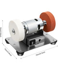 96W Dual Wheel Benchtop Sander Grinder With Variable Speed Control 3000-6000 RPM Copper Motor showing fine and coarse wheels.