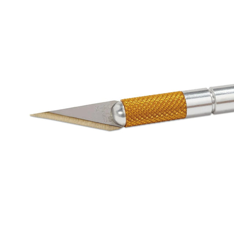 X-ACTO #1 Z-Series precision utility knife with silver aluminum handle, orange knurled grip, safety cap.