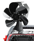 Heat Powered Wood Stove Fan With Bracket 6 Blade Thermoelectric Aluminum Fireplace Vent Silent Operation