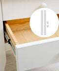 Heavy Duty Drawer Slides And Tracks With Smooth Movement Lightweight Plastic And Metal Construction White Rails For A Modern Vibe Easy Bottom Or Center Mount Installation Durable Drawer Guides For Quiet Reliable Operation installed on white drawer