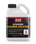 Top Shelf Ultrasonic Cleaner Solution One Gallon Concentrate for brutal carburetor and engine degreasing in a white container.
