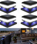 Solar Post Cap Lights Outdoor No Wiring Deck Lighting 52 LED 160 Lumen For 4x4 5x5 6x6 Wooden Posts IP65 Waterproof 6000K