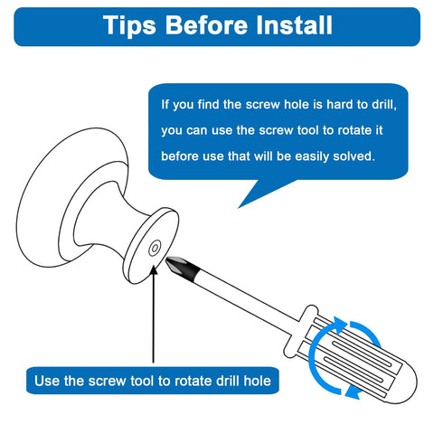 Illustration on using a screw tool to install Brushed Gold Cabinet Ring Pulls 4 Pack Zinc Alloy Drawer Pulls Hardware.