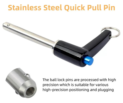 Top Shelf Stainless Steel Quick Release Ball Lock Pins With Knockout L Handle Grip For Instant Swap No Drama Fixing And Smooth Action High Precision Industrial Mounting Configuration