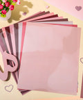 Gradient Pink Heat Transfer Vinyl Pack with 12 sheets for DIY clothing and costume crafting, assorted pink HTV sheets, 9.6 x 11.8 inches.