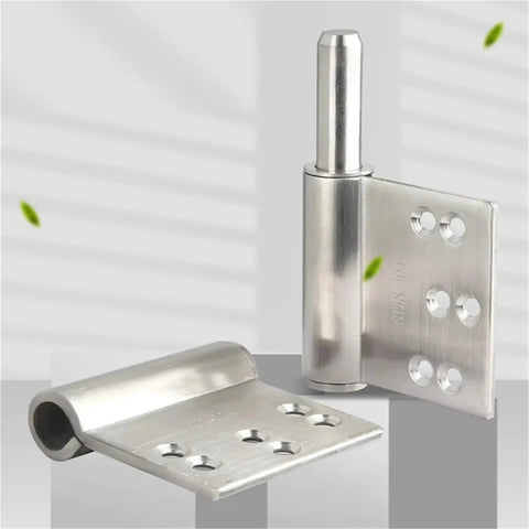 Heavy Duty Stainless Steel Door Hinge With 360 Degree Swivel And Detachable Flag Design Built Tough For Rock Solid Rust Proof Performance Plus Fire Safe Five Inch Compatible Setup, showing metal finish and hinge design.