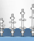M12 Stainless Steel Double Ended Studs Threaded Rod Kit Four Sets For Through Wall Construction And Furniture Projects Includes Nuts And Washers