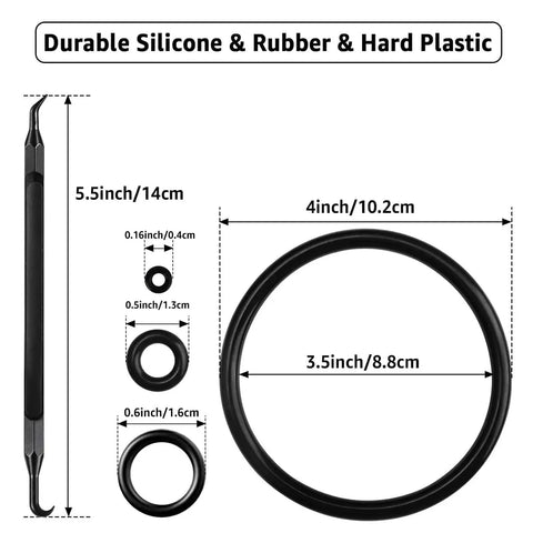 Kegging Gasket Kit For Corny Kegs 28 Piece O Ring Replacement Set With Ball Lock Post Gaskets Dip Tube Seals in silicone, rubber, and plastic