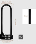 Long Shackle Padlock With Resettable Combination For Outdoor Gates And Fences, Doors, Bicycles And Sheds, Weatherproof Heavy Duty Gate Lock