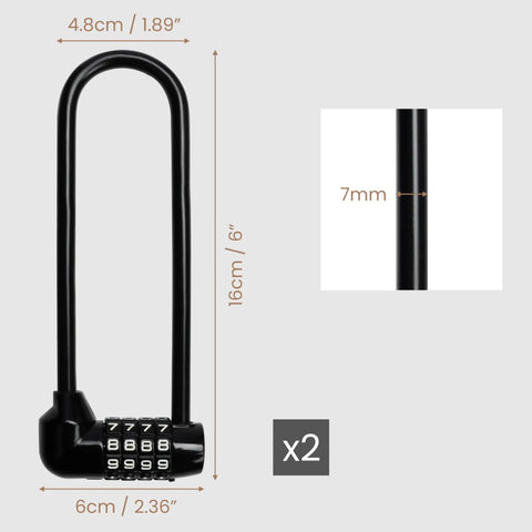 Long Shackle Padlock With Resettable Combination For Outdoor Gates And Fences, Doors, Bicycles And Sheds, Weatherproof Heavy Duty Gate Lock