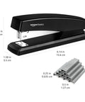 Everyday Office Stapler With 1000 Staples Included, Handles Up To 25 Sheets, Grippy Non Slip Base, Opens Flat, Durable Black