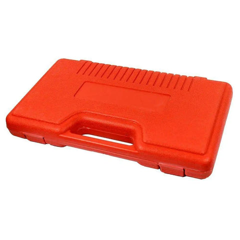 Red storage case for Valve Spring Compressor C Clamp Tool Set For Auto Service And Small Engine Maintenance, 10 Piece Kit.
