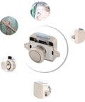 Keyless Button Latch For Campers And Furniture Push Cabinet Lock No Key Hassle 15 To 18mm Door Thickness Marine Grade Hardware