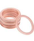 Knockout Copper Flat Washers 10 Pack 22Mm X 28Mm X 1.5Mm showing a stack of copper washers for heavy duty hardware projects.