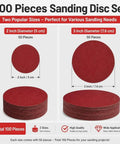 Get Your Hands On This Banger 100 Piece Assortment Pack Of Premium Aluminum Oxide Sanding Discs With Hook And Loop Backing, 2" and 3" sizes.