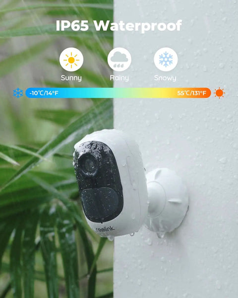 Indoor Wireless Security Camera With Battery Power No Hub Needed 3MP Night Vision Smart Human And Vehicle Detection Local Storage Works With Smart Home Devices Argus 2E mounted outdoors showing waterproof feature.