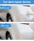Car Dent Puller Kit Aluminum Alloy For Sheet Metal Repair, Easy Operation, Lightweight Yet Durable Repair Tool For Minor Car Dings, Reusable Auto Body Repair Set showing before and after rear quarter panel dent repair