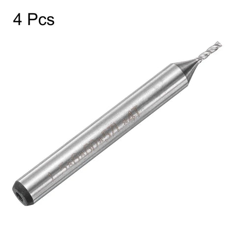 4 Pack HSS-AL End Mills 1.5mm Cutting Diameter 6mm Shank 4 Flutes Upcut Spiral Milling Cutter Router Bits For Wood PVC MDF Engraving