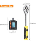 Pro Jeffergarden Digital Torque wrench with electric precision, bidirectional accuracy, and multi-unit display size shown with ratchet and display.
