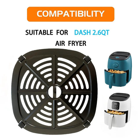 Premium Air Fryer Crisper Tray For Dash Mini 2.6 Qt with compatibility for Dash air fryers and grid design for even cooking.