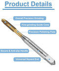Rock Solid Spiral Point Plug Threading Taps M3 X 0.5 Metric Thread H2 Class Heavy Duty High Speed Steel 6542 Titanium Coated tap features.