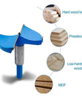 Forstner drill bit hole saw cutter, 50 mm diameter, blue guard with metal shank