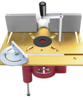 Precision Router Table Insert Plate With Micrometer Lift System Solid Aluminum Alloy Woodworking Accessory Kit top view with adjustable components