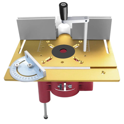 Precision Router Table Insert Plate With Micrometer Lift System Solid Aluminum Alloy Woodworking Accessory Kit top view with adjustable components